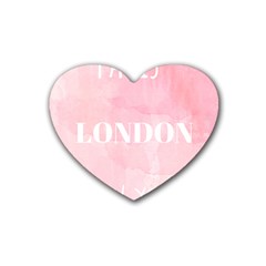 Paris, London, New York Rubber Coaster (heart)  by Lullaby