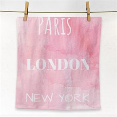 Paris, London, New York Face Towel by Lullaby