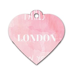 Paris, London, New York Dog Tag Heart (two Sides)