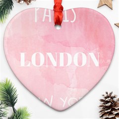 Paris, London, New York Heart Ornament (two Sides)