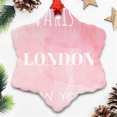 Paris, London, New York Snowflake Ornament (two Sides)