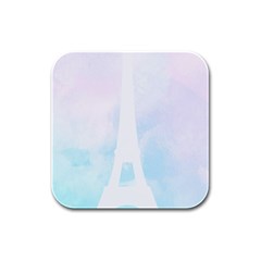 Pastel Eiffel s Tower, Paris Rubber Square Coaster (4 Pack)  by Lullaby