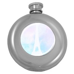 Pastel Eiffel s Tower, Paris Round Hip Flask (5 Oz) by Lullaby