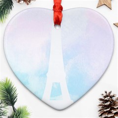 Pastel Eiffel s Tower, Paris Heart Ornament (two Sides) by Lullaby