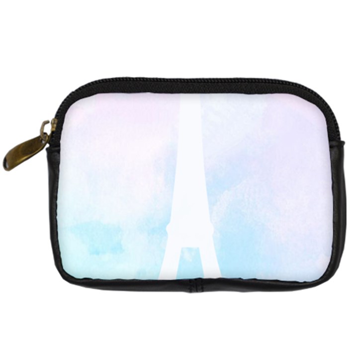 Pastel Eiffel s Tower, Paris Digital Camera Leather Case