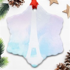 Pastel Eiffel s Tower, Paris Snowflake Ornament (two Sides)