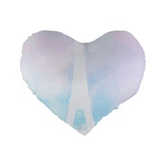 Pastel Eiffel s Tower, Paris Standard 16  Premium Heart Shape Cushions by Lullaby