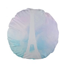 Pastel Eiffel s Tower, Paris Standard 15  Premium Flano Round Cushions by Lullaby