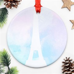 Pastel Eiffel s Tower, Paris Ornament (round) by Lullaby