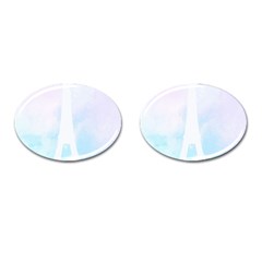 Pastel Eiffel s Tower, Paris Cufflinks (oval) by Lullaby