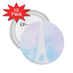 Pastel Eiffel s Tower, Paris 2 25  Buttons (10 Pack)  by Lullaby