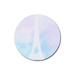 Pastel Eiffel s Tower, Paris Rubber Coaster (round) 