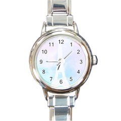 Pastel Eiffel s Tower, Paris Round Italian Charm Watch by Lullaby