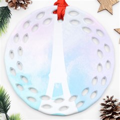 Pastel Eiffel s Tower, Paris Ornament (round Filigree) by Lullaby