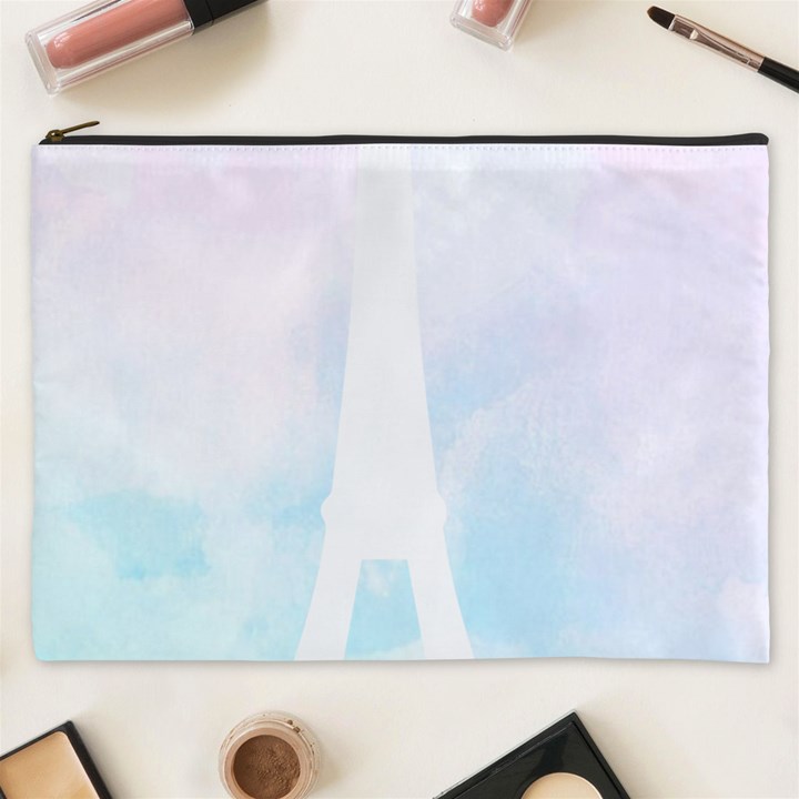 Pastel Eiffel s Tower, Paris Cosmetic Bag (XXXL)