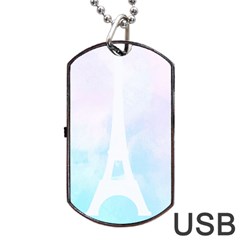 Pastel Eiffel s Tower, Paris Dog Tag Usb Flash (two Sides) by Lullaby