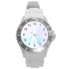 Pastel Eiffel s Tower, Paris Round Plastic Sport Watch (l) by Lullaby