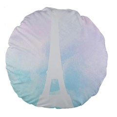 Pastel Eiffel s Tower, Paris Large 18  Premium Flano Round Cushions by Lullaby