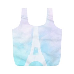 Pastel Eiffel s Tower, Paris Full Print Recycle Bag (m) by Lullaby