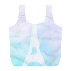 Pastel Eiffel s Tower, Paris Full Print Recycle Bag (l) by Lullaby