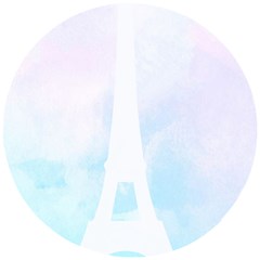 Pastel Eiffel s Tower, Paris Wooden Puzzle Round by Lullaby