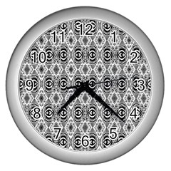 Black White 6 Wall Clock (silver) by ArtworkByPatrick