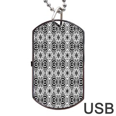 Black White 6 Dog Tag Usb Flash (one Side) by ArtworkByPatrick