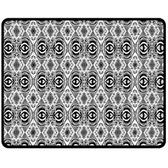 Black White 6 Double Sided Fleece Blanket (medium)  by ArtworkByPatrick