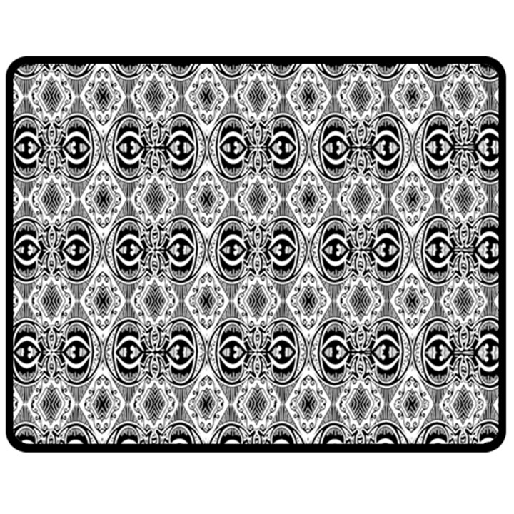 BLACK WHITE 6 Double Sided Fleece Blanket (Medium) 