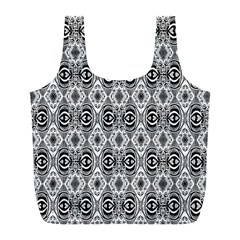 Black White 6 Full Print Recycle Bag (l) by ArtworkByPatrick