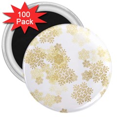 Christmas Gold Stars Snow Flakes  3  Magnets (100 Pack)