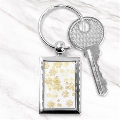 Christmas Gold Stars Snow Flakes  Key Chain (rectangle) by Lullaby