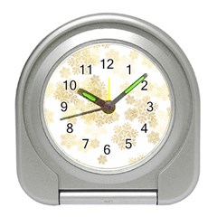 Christmas Gold Stars Snow Flakes  Travel Alarm Clock by Lullaby