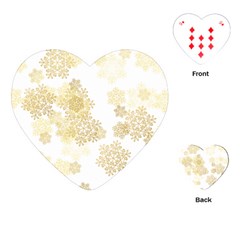 Christmas Gold Stars Snow Flakes  Playing Cards Single Design (heart)