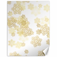 Christmas Gold Stars Snow Flakes  Canvas 12  X 16 