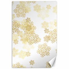 Christmas Gold Stars Snow Flakes  Canvas 24  X 36 