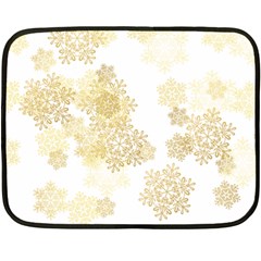 Christmas Gold Stars Snow Flakes  Double Sided Fleece Blanket (mini) 