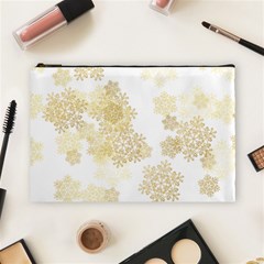 Christmas Gold Stars Snow Flakes  Cosmetic Bag (large)