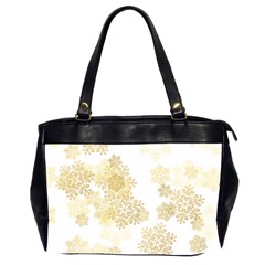 Christmas Gold Stars Snow Flakes  Oversize Office Handbag (2 Sides)