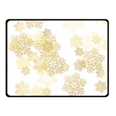 Christmas Gold Stars Snow Flakes  Fleece Blanket (small)