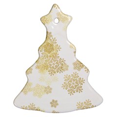 Christmas Gold Stars Snow Flakes  Ornament (christmas Tree) 