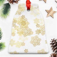 Christmas Gold Stars Snow Flakes  Ornament (bell)