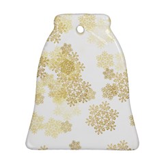 Christmas Gold Stars Snow Flakes  Bell Ornament (two Sides) by Lullaby