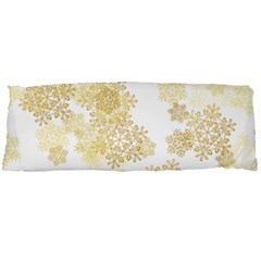 Christmas Gold Stars Snow Flakes  Body Pillow Case Dakimakura (two Sides) by Lullaby