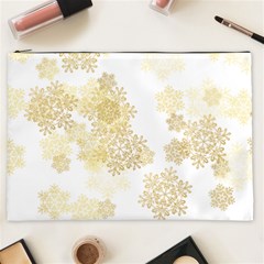 Christmas Gold Stars Snow Flakes  Cosmetic Bag (xxl) by Lullaby