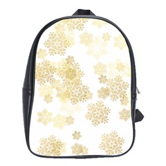 Christmas Gold Stars Snow Flakes  School Bag (xl)