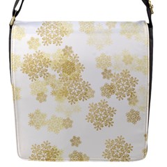 Christmas Gold Stars Snow Flakes  Flap Closure Messenger Bag (s) by Lullaby