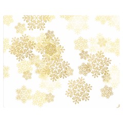 Christmas Gold Stars Snow Flakes  Double Sided Flano Blanket (medium) 