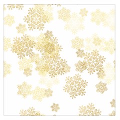 Christmas Gold Stars Snow Flakes  Large Satin Scarf (square) by Lullaby