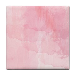 Pink Blurry Pastel Watercolour Ombre Tile Coaster by Lullaby